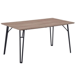 Τραπέζι Kaiser 02-0527 160x90x76cm Oak Mdf,Μέταλλο