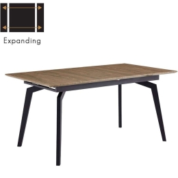 Τραπέζι Επεκτεινόμενο Novel 02-0523 160/200x90x76cm Walnut-Black Μελαμίνη,Μέταλλο