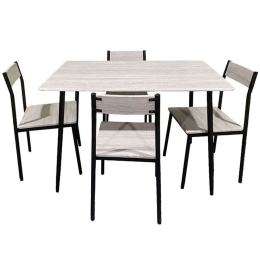 Τραπεζαρία Fast (Σετ 5Τμχ) 02-0567 110x70x75cm Sonoma-Black 4 Θέσεων Μελαμίνη,Μέταλλο
