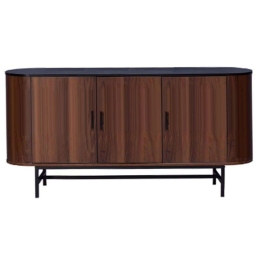 Μπουφές Oval 05-0665 150x45x74cm Walnut-Black Αλουμίνιο,Μελαμίνη