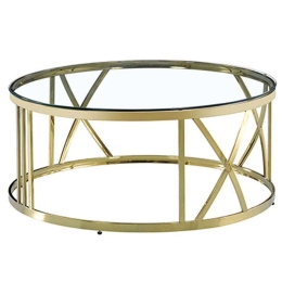 Τραπεζάκι Σαλονιού Goldea 04-0414 100x100x43cm Gold-Clear