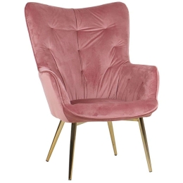Πολυθρόνα - Μπερζέρα Vintage 01-2256 72x82x94cm Pink-Gold