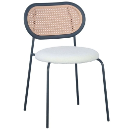Καρέκλα Vintage 03-1062 47x55x76cm Black-White Μέταλλο,Ύφασμα