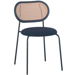Καρέκλα Vintage 03-1061 47x55x76cm Black Μέταλλο,Ύφασμα