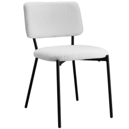 Καρέκλα Nature 03-1054 46x57x78cm White-Black Μέταλλο,Ύφασμα