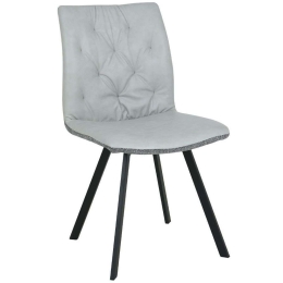Καρέκλα Due Facce 03-1015 60x46x88cm Cream-Grey Μέταλλο,Ύφασμα