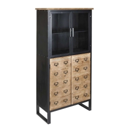 Βιτρίνα FOP211 Sonoma-Black 73x35,5x155 Espiel Ξύλο