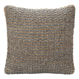 Πουφ KAG210 Beige-Grey 80x80x20EK, Espiel Seagrass