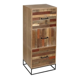 Συρταριέρα FOP214 Oak 40x35x100cm Espiel Μέταλλο,Ξύλο