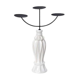 Κηροπήγιο 3 Θέσεων GIO104K2 Λευκό Ματ 44,7x34x10,5cm Espiel Κεραμικό