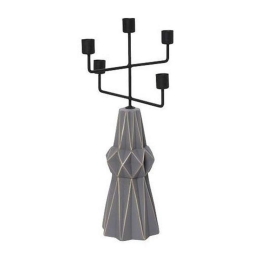 Κηροπήγιο 5 Θέσεων GIO110K2 Γκρι Ματ 41,3x21x21cm Espiel Κεραμικό