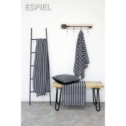 Τραπεζομάντηλο HEM112 White-Black Espiel 120X120 Μαλλί-Πολυέστερ