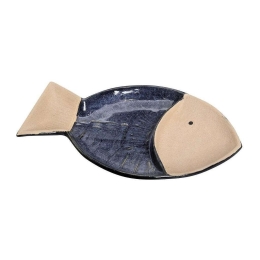 Διακοσμητικό Πιάτο Ψάρι SIM107K4 Γαλάζιο 3X22,5X19,5Cm Espiel Κεραμικό
