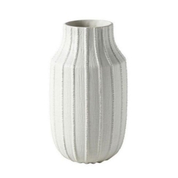 Βάζο Ραβδωτό Μεγάλο NFU236 29,5cm White Espiel Κεραμικό