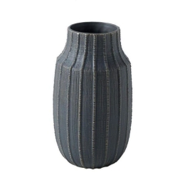 Βάζο Ραβδωτό Μεγάλο NFU237 29,5cm Black Espiel Κεραμικό