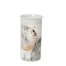 Βάζο Διακοσμητικό ''Moonlight'' 20cm White-Gold ARA114K2 Espiel Κεραμικό