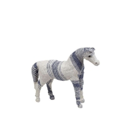 Διακοσμητικό Άλογο 18cm White-Blue LID307 Espiel Ύφασμα