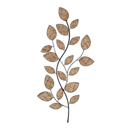 Διακοσμητικά Φύλλα Τοίχου Από Ψάθα 43,5Χ91cm Beige ICY126 Espiel Μέταλλο