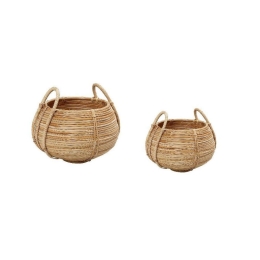 Καλάθι Αποθήκευσης Σετ 2Τμχ 35-24cm Natural KAG316 Espiel Bamboo