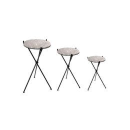 Τραπεζάκι Βοηθητικό Σετ 3Τμχ JAN308 71-61-51cm Black-Grey Espiel