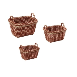 Καλάθι Σετ 3Τμχ KAG306 45x35x30cm Red Espiel Seagrass