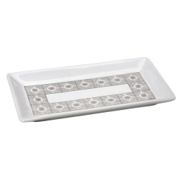 Πιατέλα Dande Τετράγωνη Lis104K4 25X14cm Grey-White Espiel Κεραμικό
