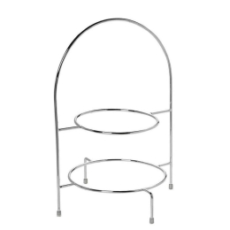 Βάση Πιάτων Διώροφη Μεταλλική Hot3658 29X27cm Inox Espiel Μέταλλο
