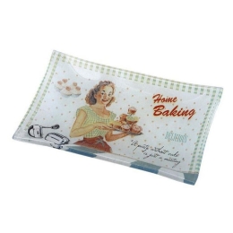 Πιάτο Ορθογώνιο Home Baking (Σετ 6τμχ) Int8513 16X10cm White-Multi Espiel Γυαλί