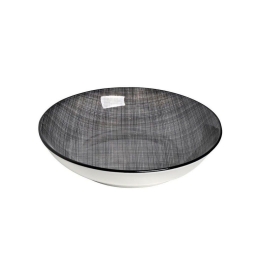 Πιάτο Linea Gray Σετ 6 τμχ Ata108K6 Βαθύ Φ21Cm. Κεραμικό Black Espiel Κεραμικό