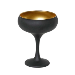 Ποτήρι Σαμπάνιας Κολωνάτο Maya Matte RAB106K6 270ml Γυάλινο Black-Gold Espiel Γυαλί