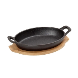 Σαγανάκι Οβάλ Με Βάση Bamboo Sag104 22Χ13Χ5cm Black Espiel Μαντέμι