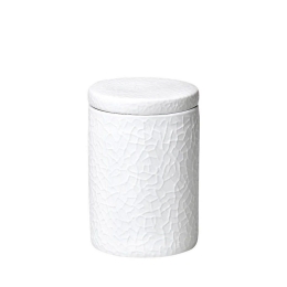Δοχείο Με Καπάκι Τσαλακωμένο Μεγάλο 16cm Wem707 White Espiel Πορσελάνη