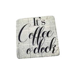 Σουβέρ Τετράγωνα Coffee (Σετ 6τμχ) Nik315 9.5Χ9.5cm White-Black Espiel Κεραμικό