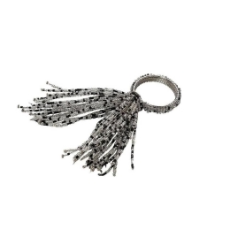 Δαχτυλίδι Πετσέτας Σετ 6 τμχ YRA109K6 6cm Black-White Espiel Μέταλλο,Γυαλί