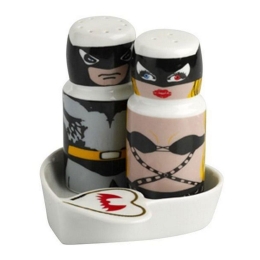 Αλατοπίπερο Σε Βάση Super Heroes (Σετ 2τμχ) TAB7591 9cm Grey-Pink Espiel Πορσελάνη