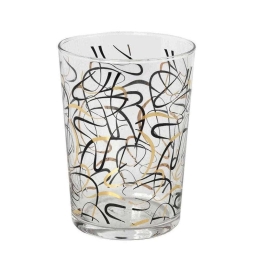 Ποτήρι Νερού Lucia RAB530K6 510ml Γυάλινο Black-Gold Espiel Γυαλί