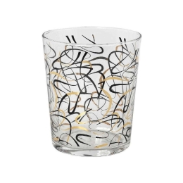 Ποτήρι Νερού Lucia RAB531K6 380ml Γυάλινο Black-Gold Espiel Γυαλί