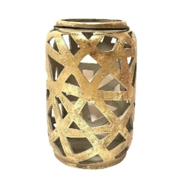 Φανάρι Διακοσμητικό Κεραμικό ERT251K4 13,5x20,5cm Gold Espiel Κεραμικό