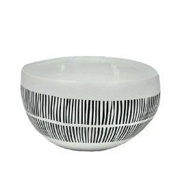 Διακοσμητικό Μπωλ NFU401 19x18x10cm White-Black Espiel Πορσελάνη