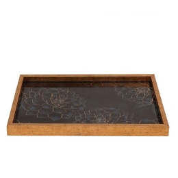 Διακοσμητικός Δίσκος MAF110 37x22x2,5cm Gold Espiel Πολυρεσίνη