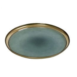 Πιατέλα Διακοσμητική Leona AD4908 28x28x2cm Green Espiel Γυαλί