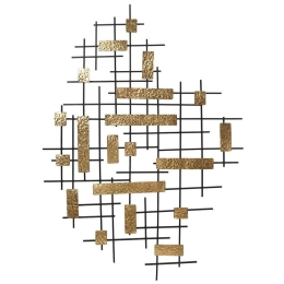 Διακοσμητικό Τοίχου ICY221 99x3,5x70cm Black-Gold Espiel Μέταλλο
