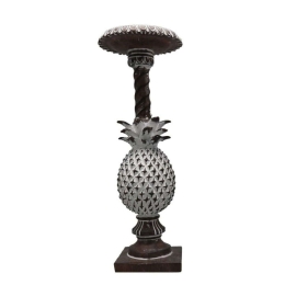 Κηροπήγιο Με Σχέδιο Ανανά FIG204 10,8x10,8x31cm Brown Espiel Πολυρεσίνη