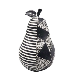 Διακοσμητικό Αχλάδι FIG208 10x10x16cm White-Black Espiel Πολυρεσίνη