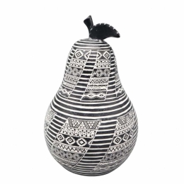 Διακοσμητικό Αχλάδι FIG209 14x14x20,5cm White-Black Espiel Πολυρεσίνη