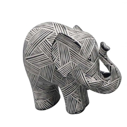 Διακοσμητικός Ελέφαντας FIG223 22,3x9,1x18,8cm White-Black Espiel Πολυρεσίνη