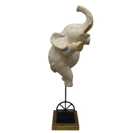Διακοσμητικός Ελέφαντας FIG220 15,3x15,1x42,4cm Gold Espiel Πολυρεσίνη