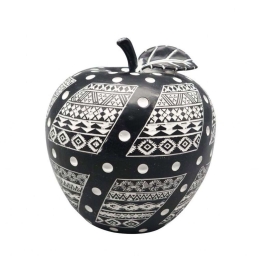 Διακοσμητικό Μήλο FIG211 14,5x14,5x15cm White-Black Espiel Πολυρεσίνη