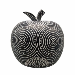 Διακοσμητικό Μήλο FIG227 20x20x17,2cm White-Black Espiel Πολυρεσίνη