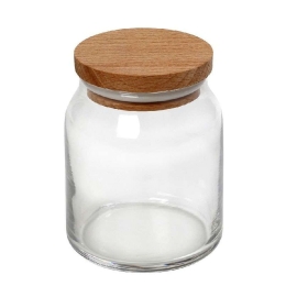 Βάζο Με Καπάκι KOP101K6 270ml 7,5x7,510cm Natural Espiel Ξύλο,Γυαλί